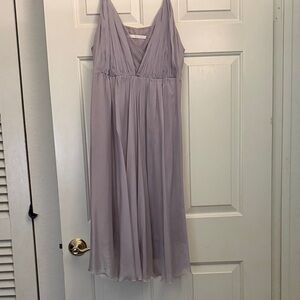Elegant Lavender V-Neck Prom Dress